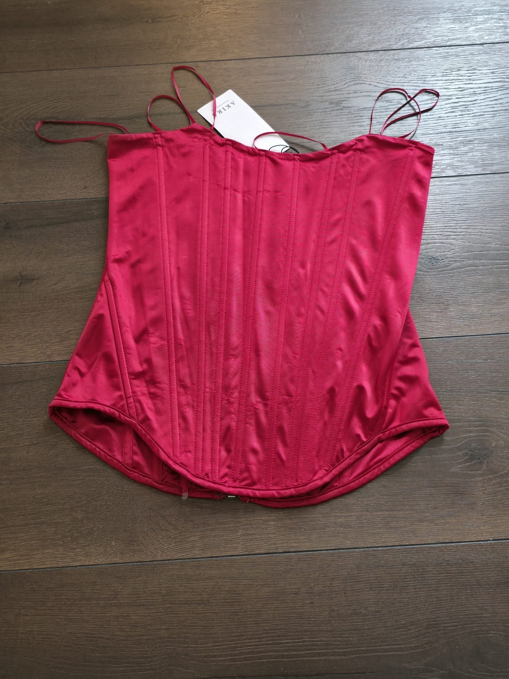 Akira Red Satin Corset Top